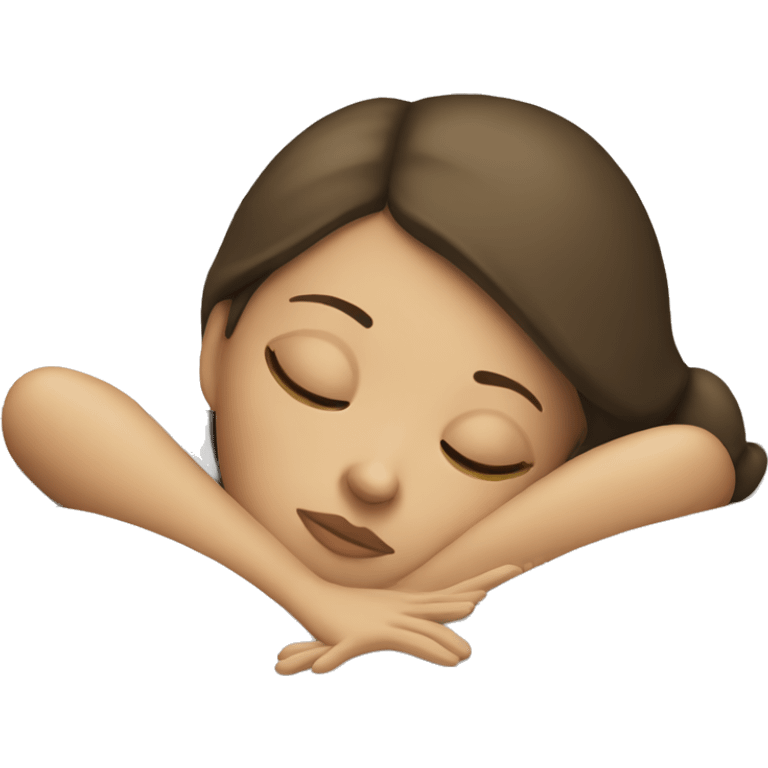 White brunette girl sleeping emoji