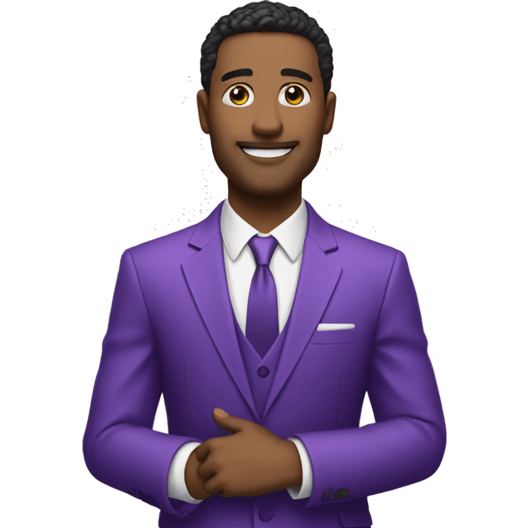 Business man in purple suit multimillionare emoji