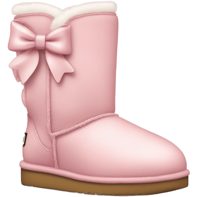 Mini light pink Uggs with a small bow emoji