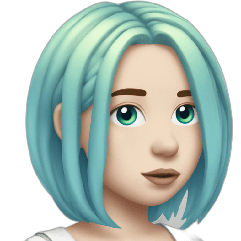 Billie eilish cheveux bleu emoji