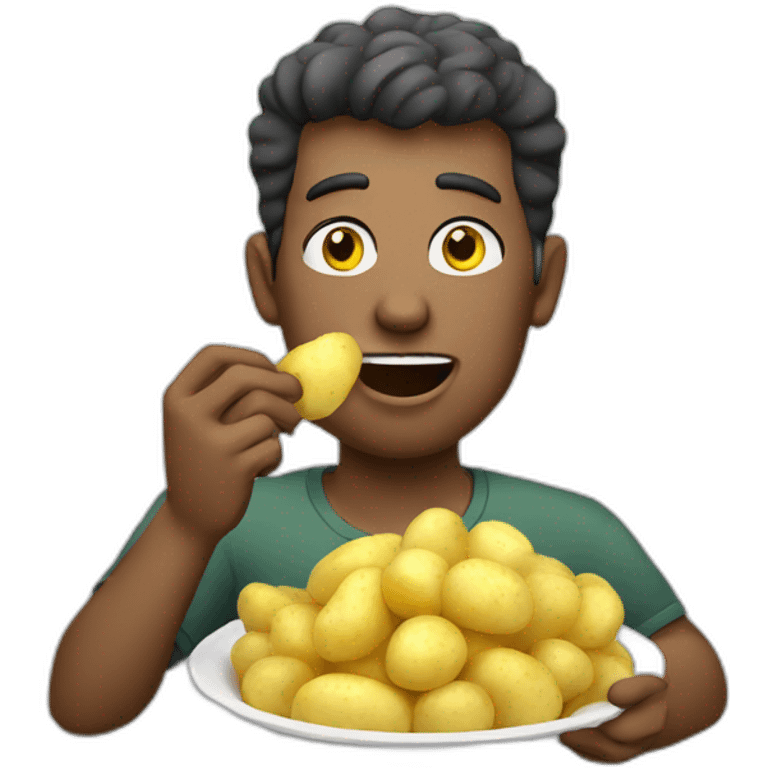 man eating potato emoji