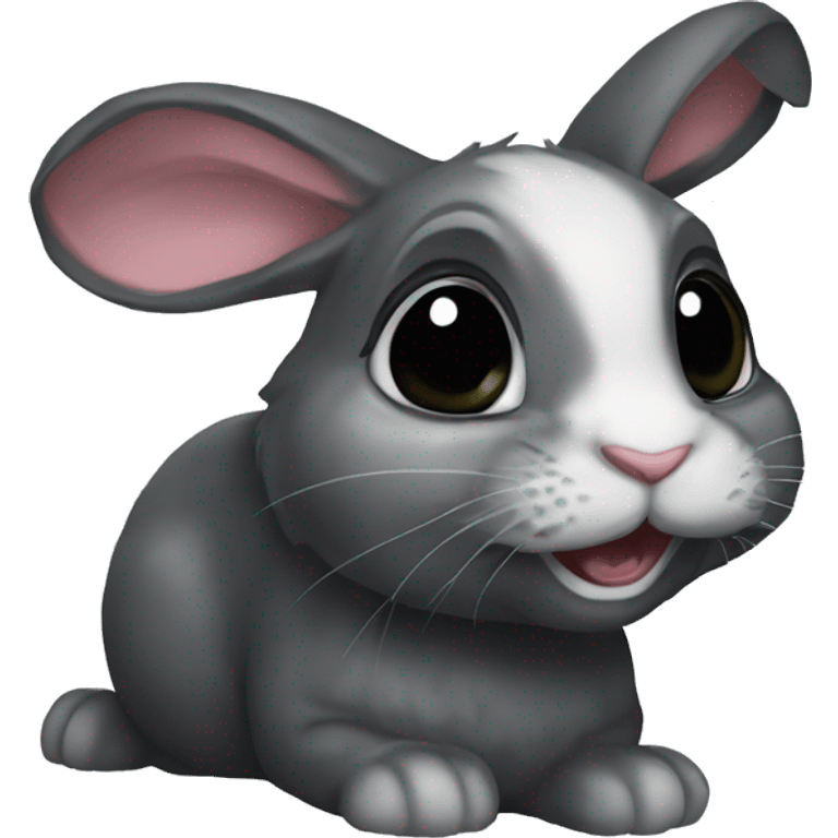 a rABBIT NAMED CHARLOTTECWITH BLACK MEWING  emoji