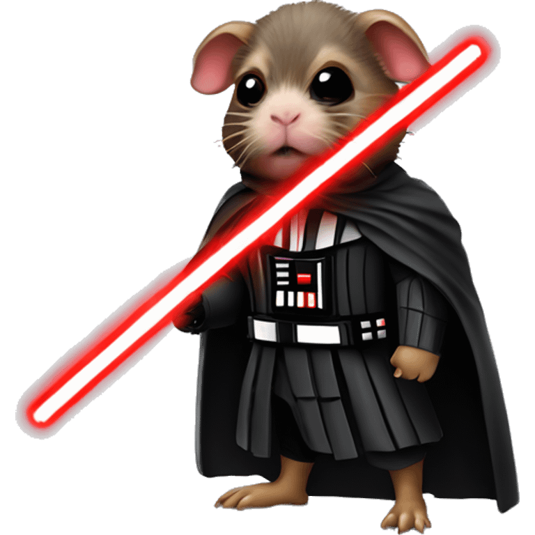 Darth Vader as a guinea pig with red light saber emoji