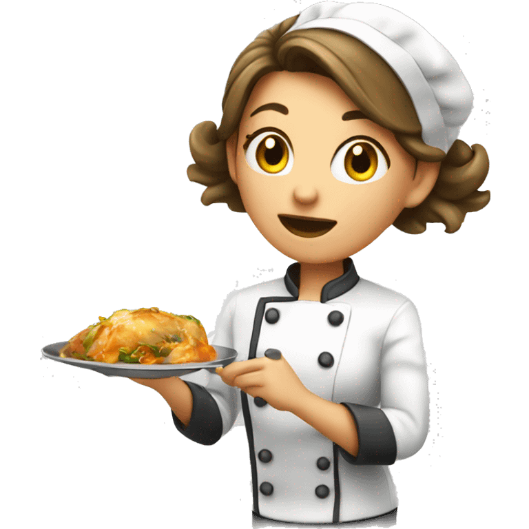 Chef female cooking kiss  emoji