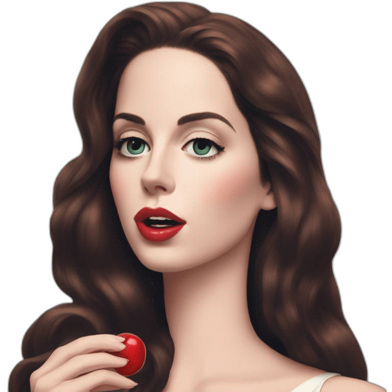 lana del rey eating a cherry emoji