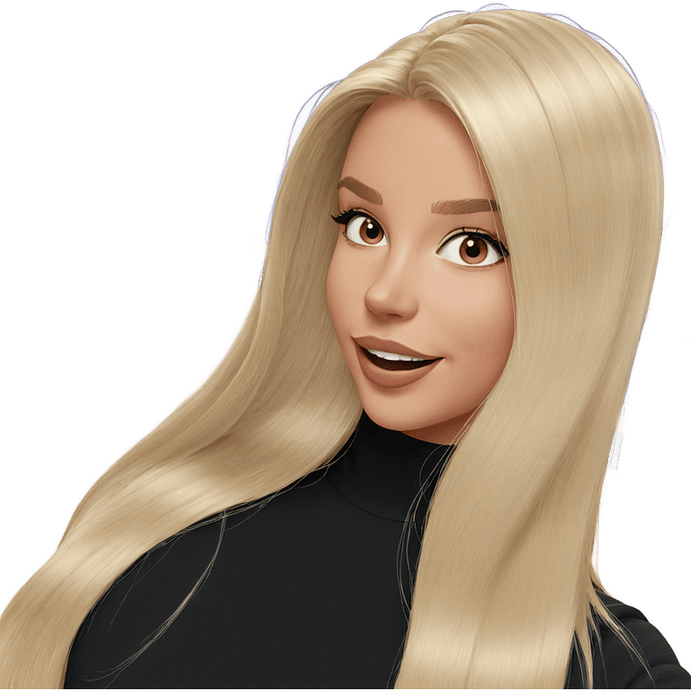 smiling blonde girl portrait emoji