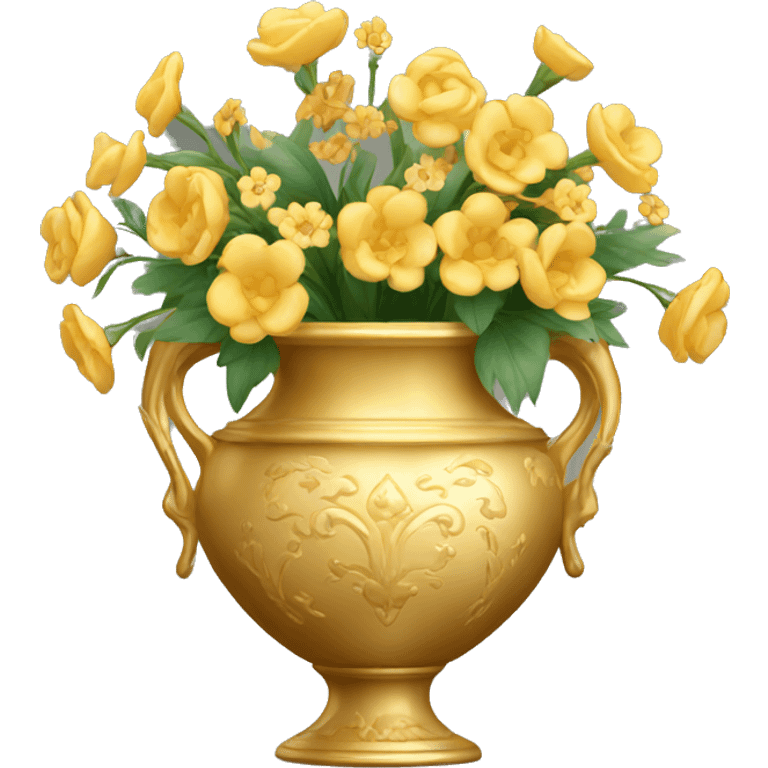 Golden vase with floral pattern  emoji