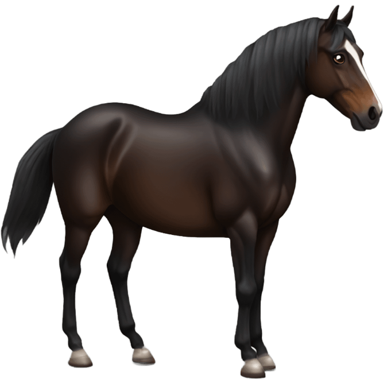 Dark bay horse emoji