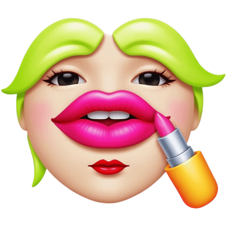 Neon lips emoji