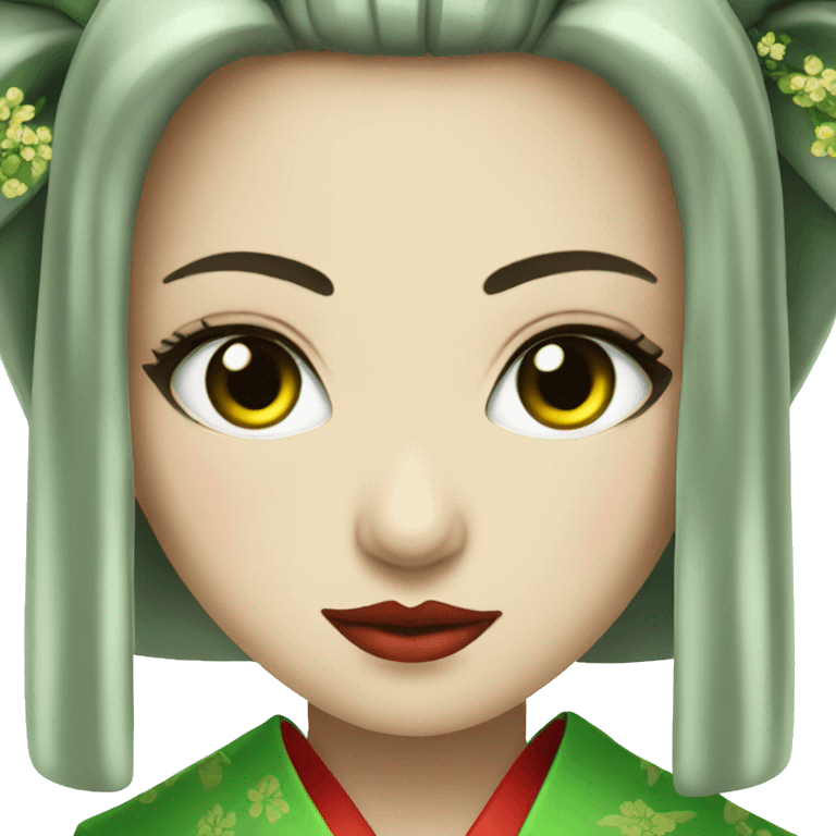 Green eyes geisha emoji