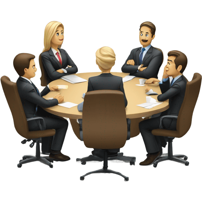 business people sitting at a table emoji