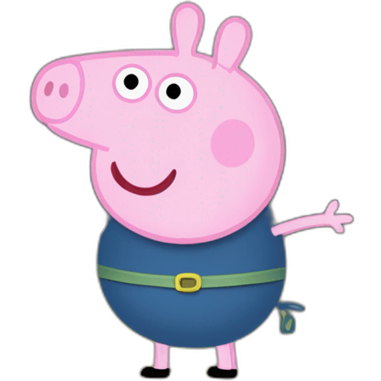 Peppa pig whit a sword in is hands emoji