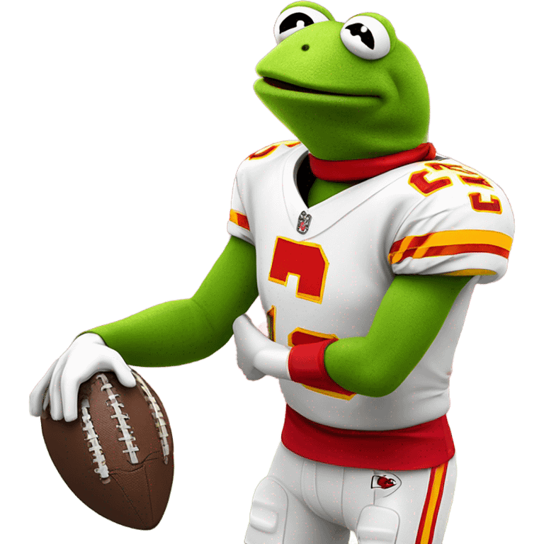 Kermit the Frog as the Kansas City Chiefs quarterback  emoji