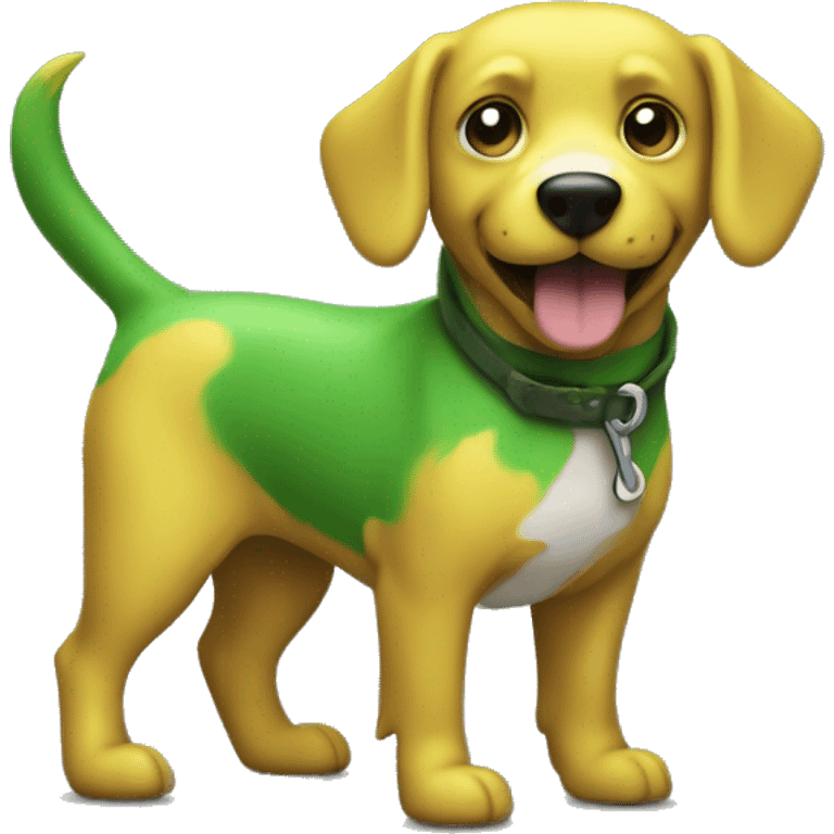 a green and yellow dog with a bolt shaped tail emoji