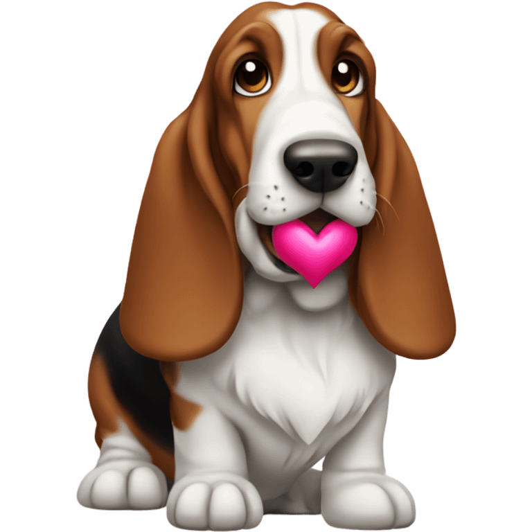 Basset Hound with heart emoji