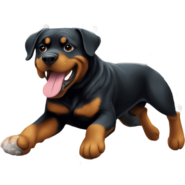 Rottweiler running and giving a thumbs up  emoji