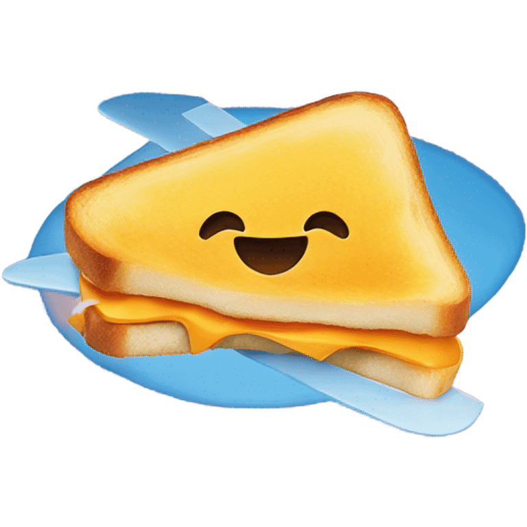 Grilled cheese flying a plane emoji