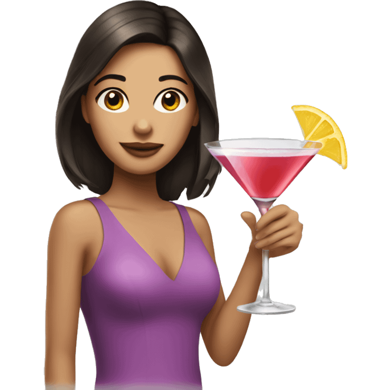 Brunette girl with cocktail  emoji