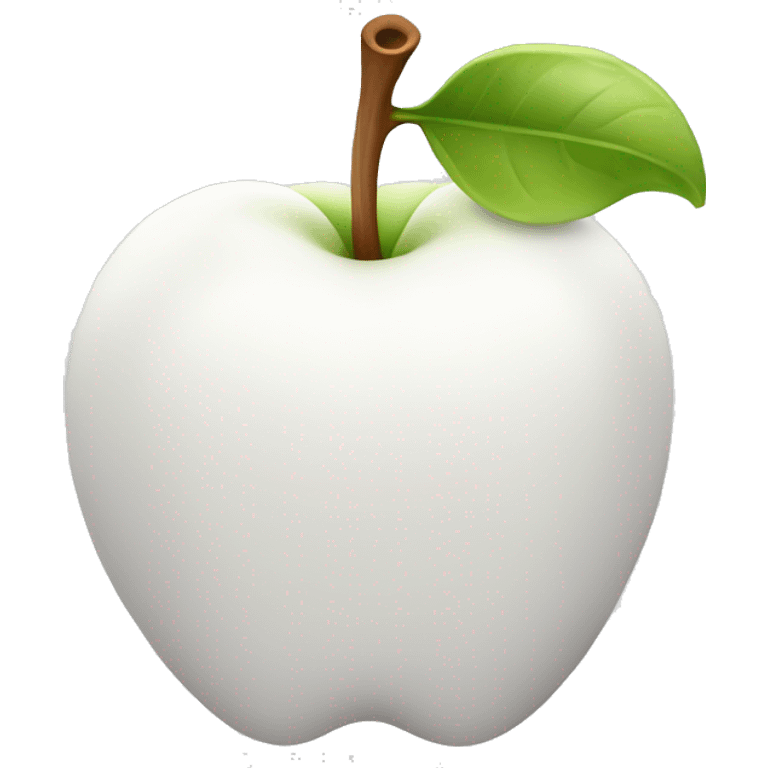 White apple emoji 🍏: classic apple shape, white color, minimal shading for 3D effect. emoji