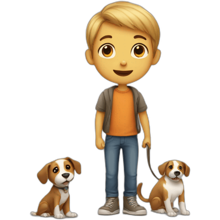 a little boy with dog emoji