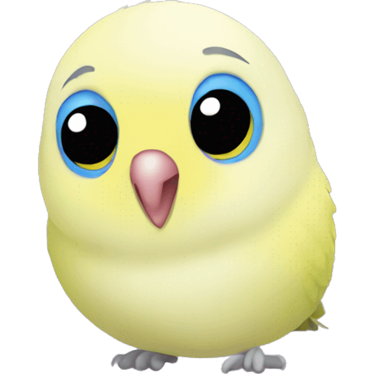 budgie with heart shaped eyes emoji