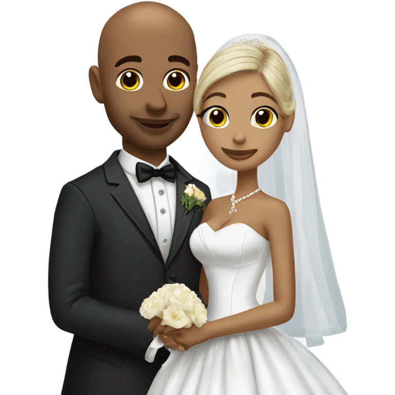 Bald man marrying a duck ￼ emoji