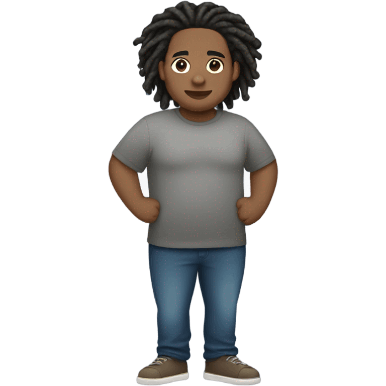 plus size light skin man with locs full body emoji