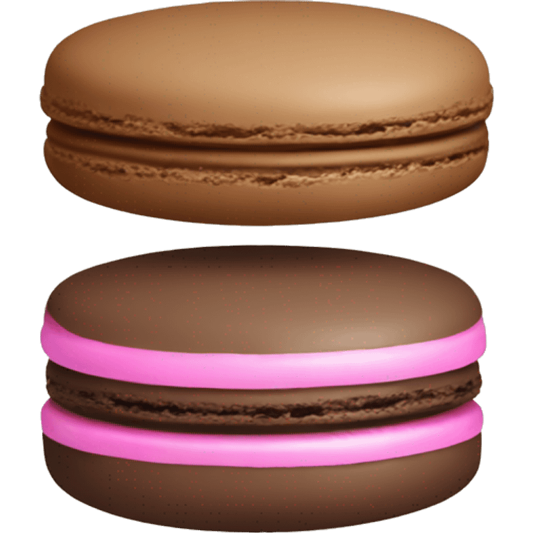 Two macaroons one pink one brown  emoji