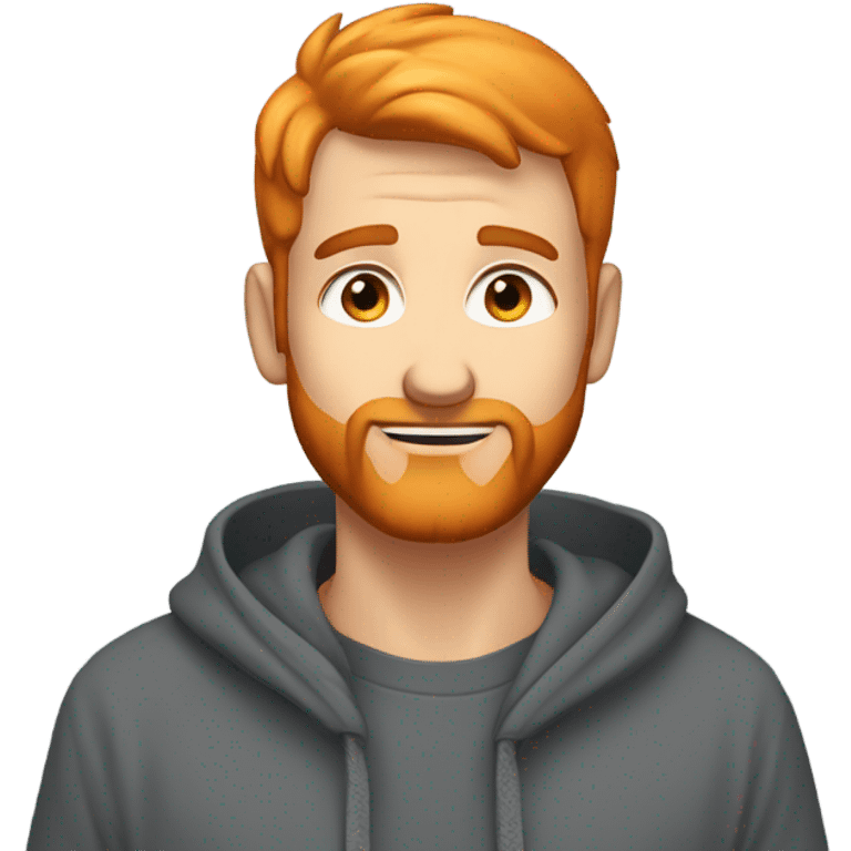 Handsome man with orange beard orange short hairs and 3 days beard wearing a hoodie as he is praying emoji