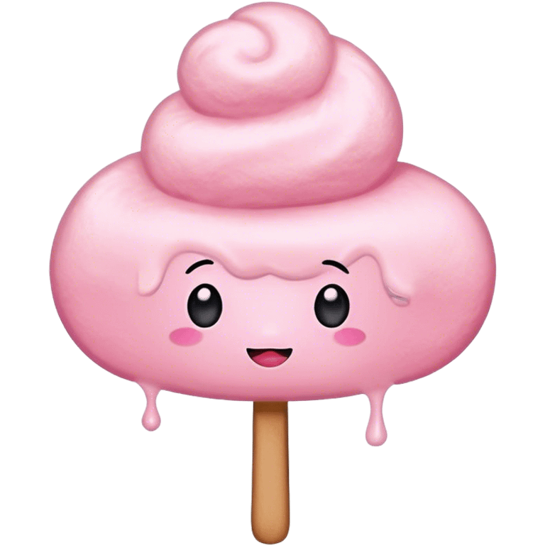 A cute pink candy floss  emoji