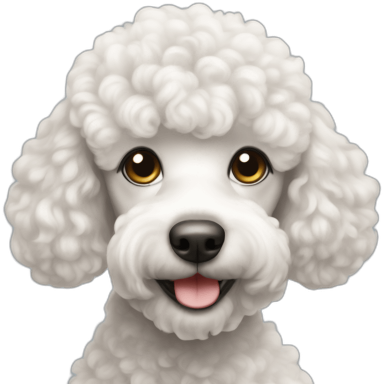 Cute withe poodle emoji