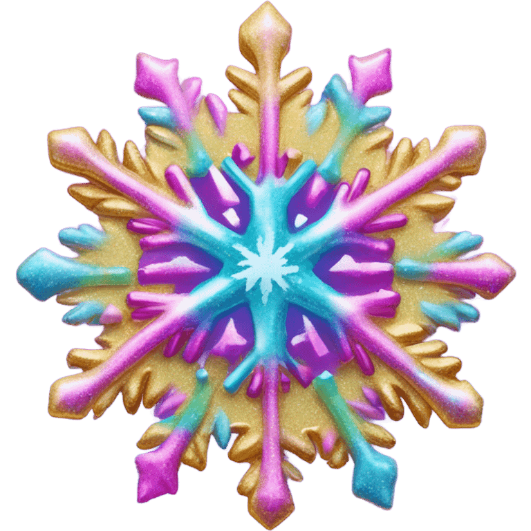 Lisa frank glitter snow flake  emoji