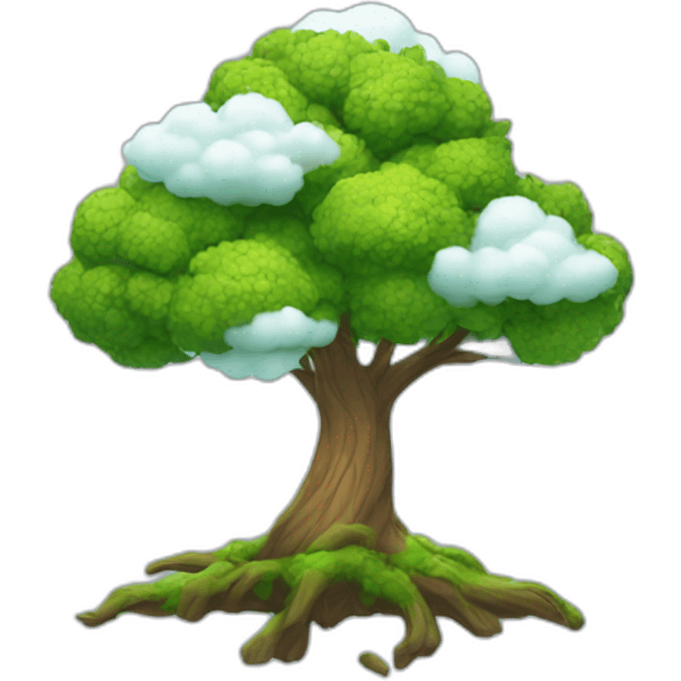 tree with clouds emoji