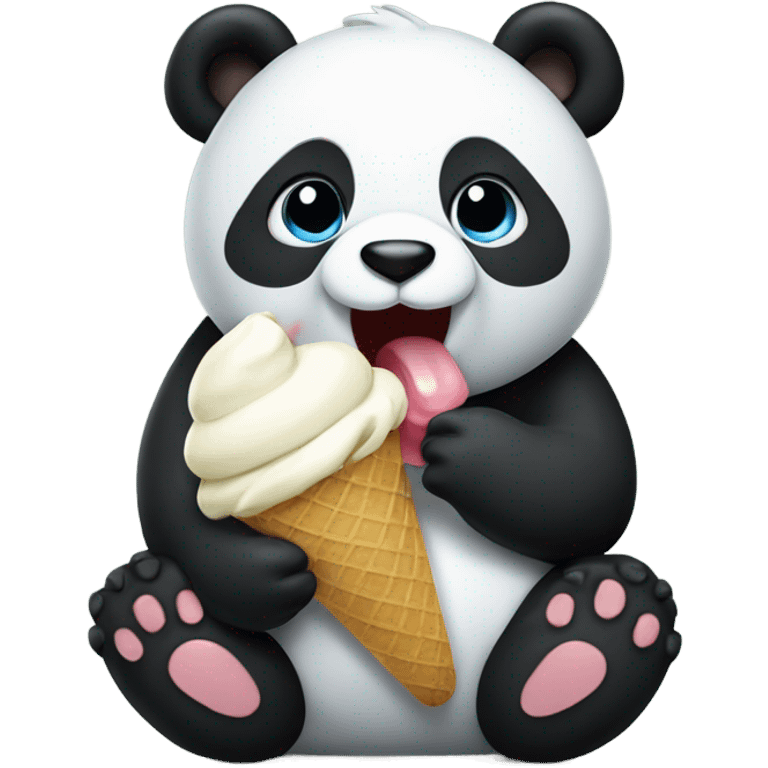 Panda eating ice cream emoji