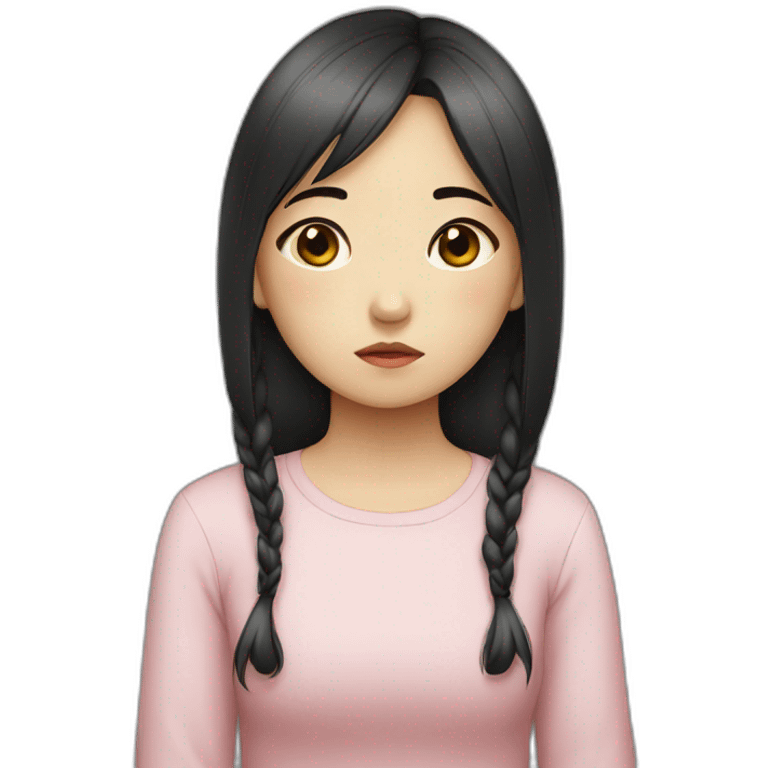 Chinese girl sad emoji