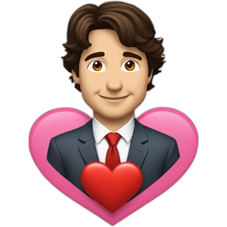 Justin trudeau with a heart emoji