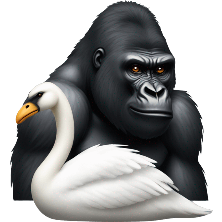 Gorilla and swan emoji