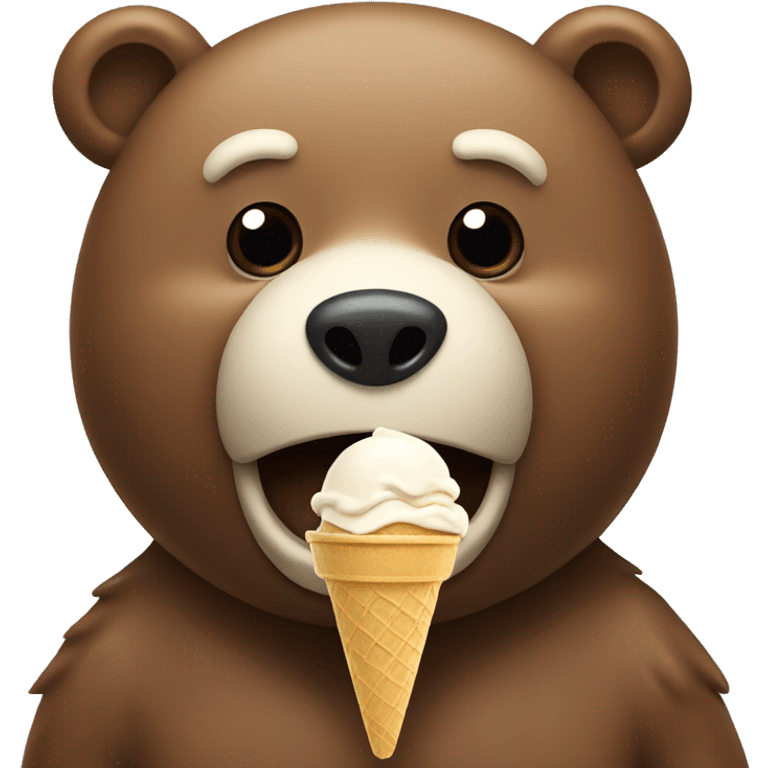 Bear eating ice cream emoji