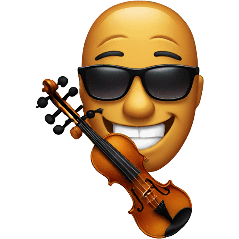 Violin laughing with sunglasses  emoji