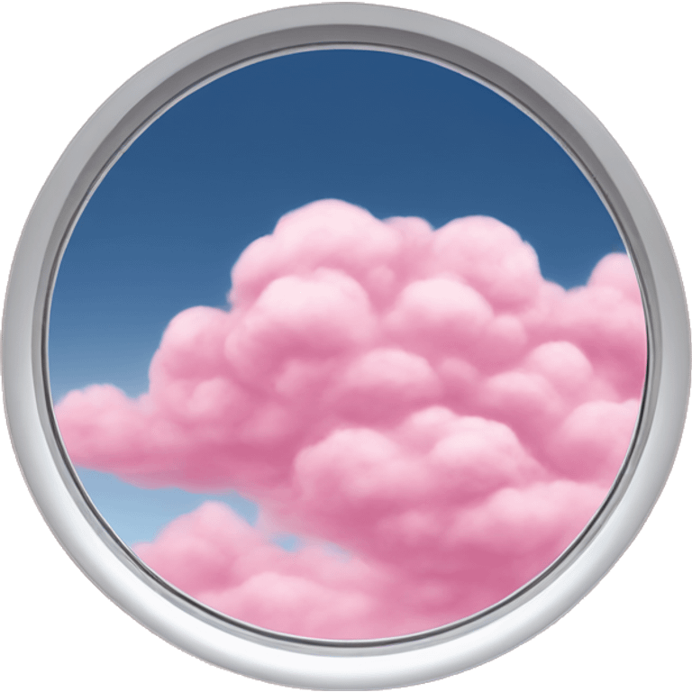 Pink clouds from private jet window emoji