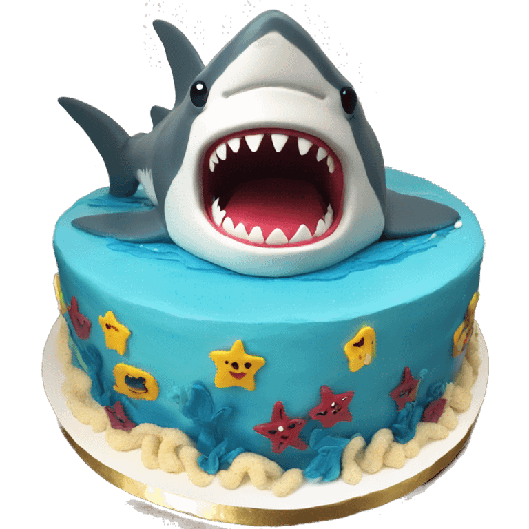 Shark birthday cake emoji