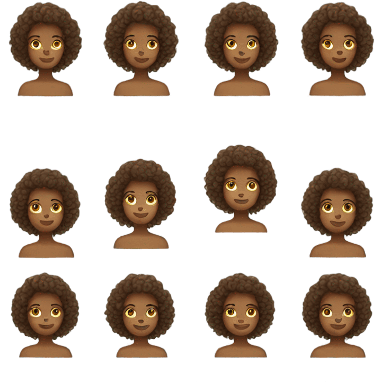 woman with tan skin brown curly hair emoji