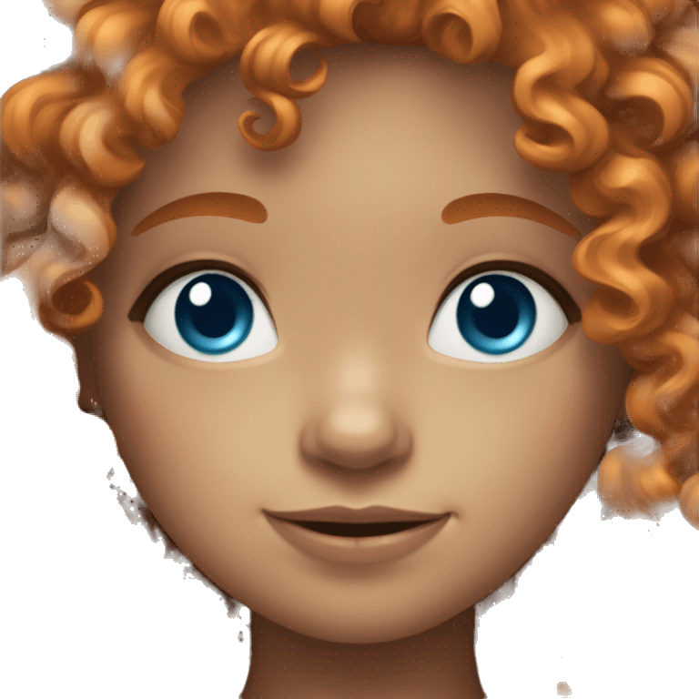 curly haired ginger girl with blue eyes emoji