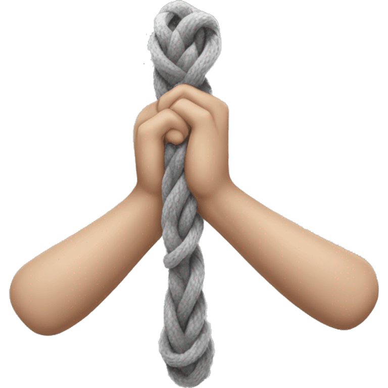 emoji hands pulling a light grey rope tightly emoji