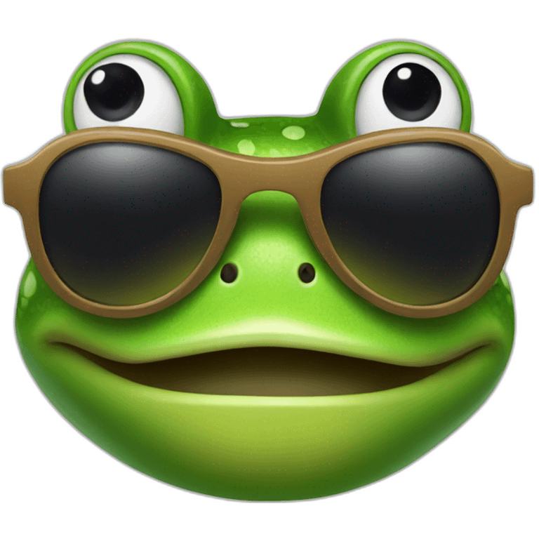 Frog with sunglasses  emoji