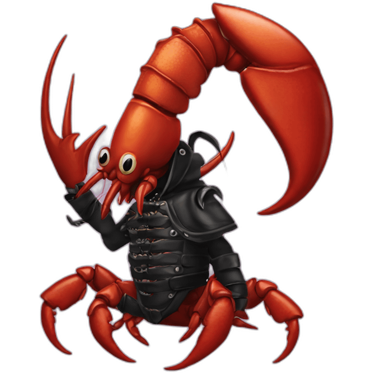 Lobster wearing death metal clothes emoji