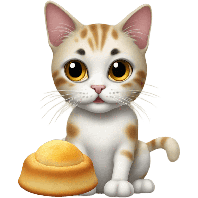 Cat eating pani puri emoji