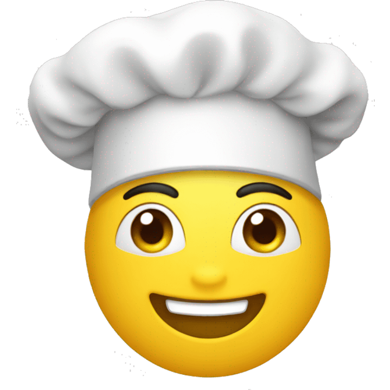 Gorro blanco de chef con cubiertos  emoji