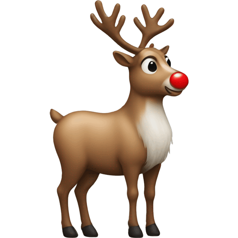 reindeer with red nose emoji