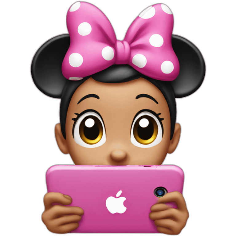 Minnie mouse with a Pink iphone emoji